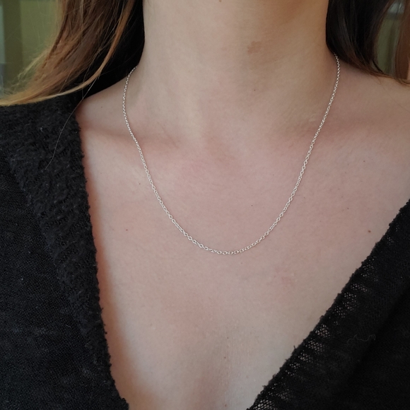 New 18" Dainty 925 Sterling Silver Plated Necklace Chain - Picture 15 of 15